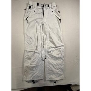Turbine Insulated Snowboard Snow Pants Womens M Off White Ski Cargo Adjust Waist